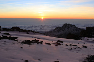 Sunrise from the summit of Kilimanjaro. (Filip Lachowski / Flickr)