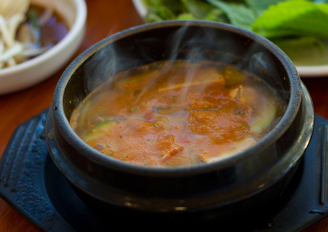 boiling hot soup