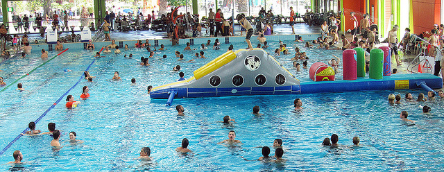 crowded pool