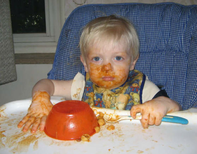 messy baby