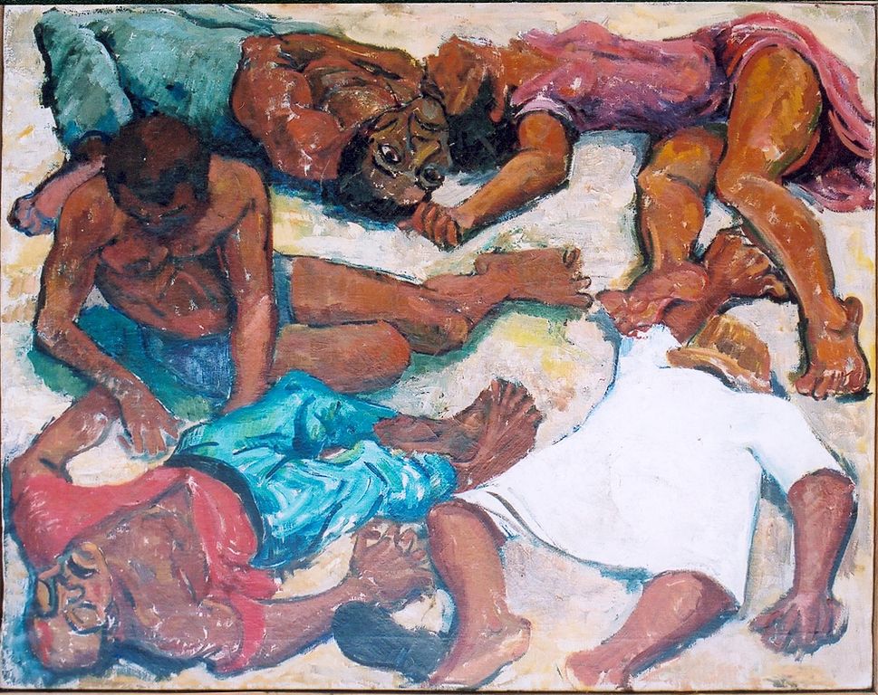 Godfrey Ruben's painting of the Sharpeville Massacre en.wikipedia.org