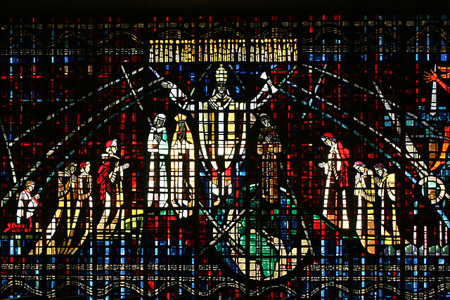 Stained Glass Windows At Notre Dame des Lourdes