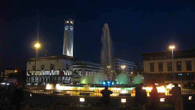 Casablanca Fountain At Night