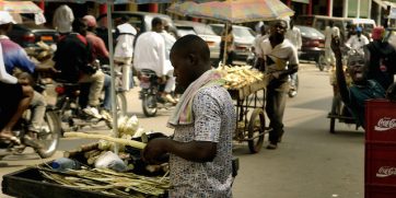 Street vendor in Douala, Cameroon