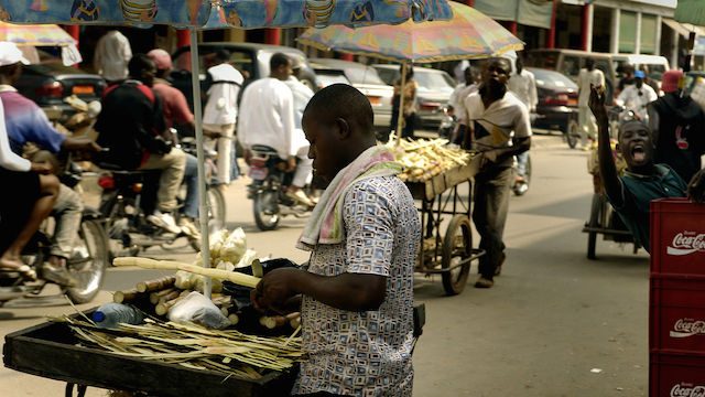Street vendor in Douala, Cameroon