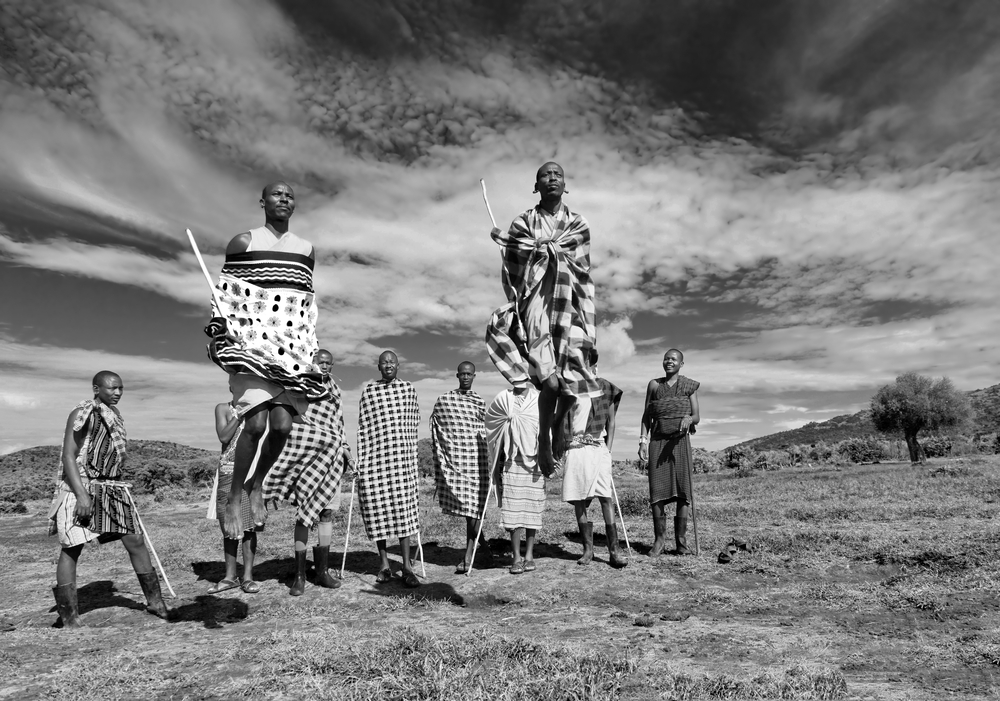 Masai men and women doing their traditional "jumping" dance (Vadim Petrakov/Shutterstock)