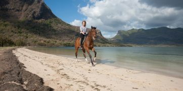 Horseback riding in Mauritius.