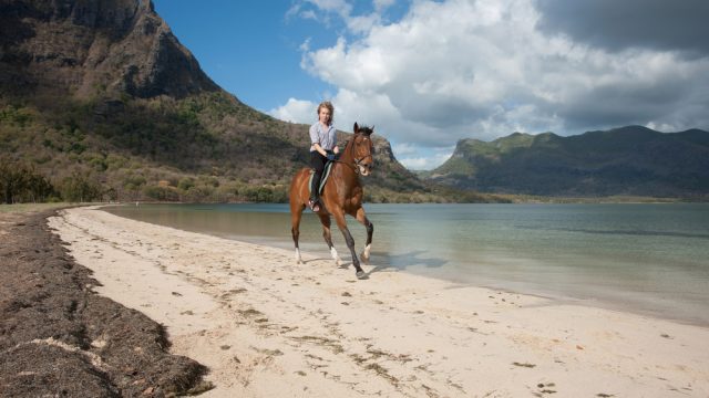 Horseback riding in Mauritius.