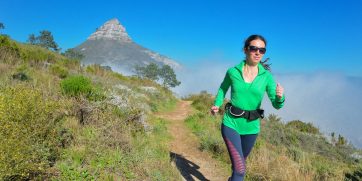 woman running around cape town