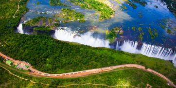 victoria falls aerial view